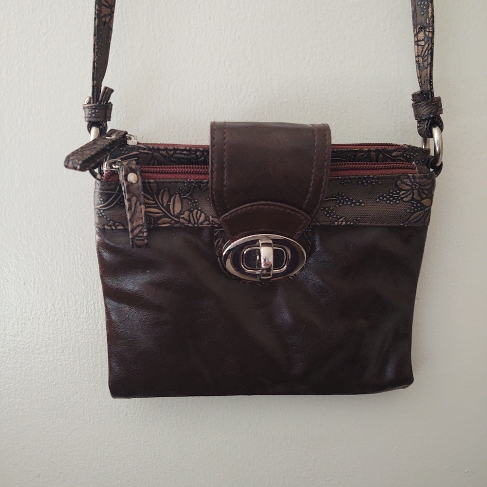 Brown Faux Leather Handbag